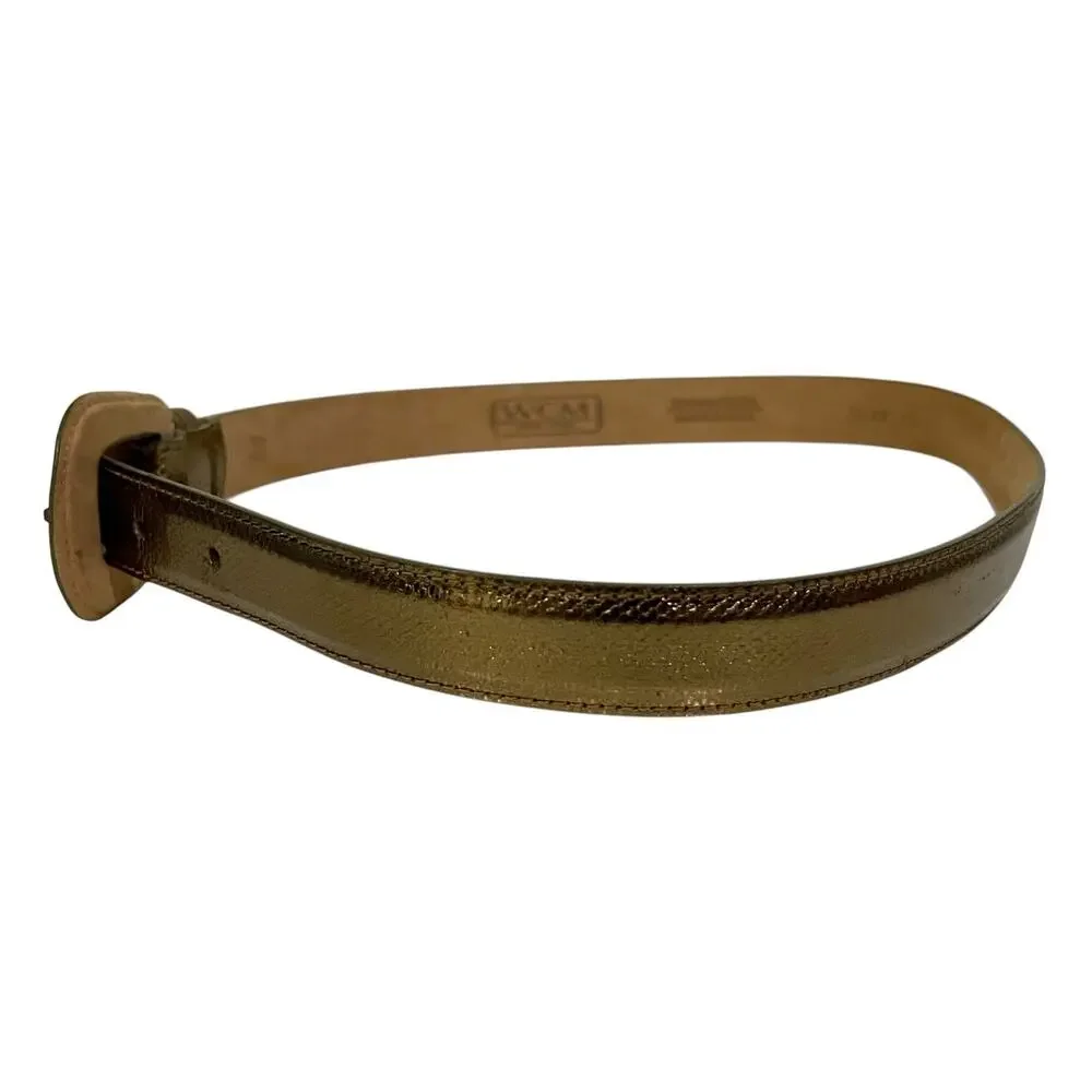 WCM New York Gold Genuine Reptile Vintage Belt USA Made Size M/ 3044 39